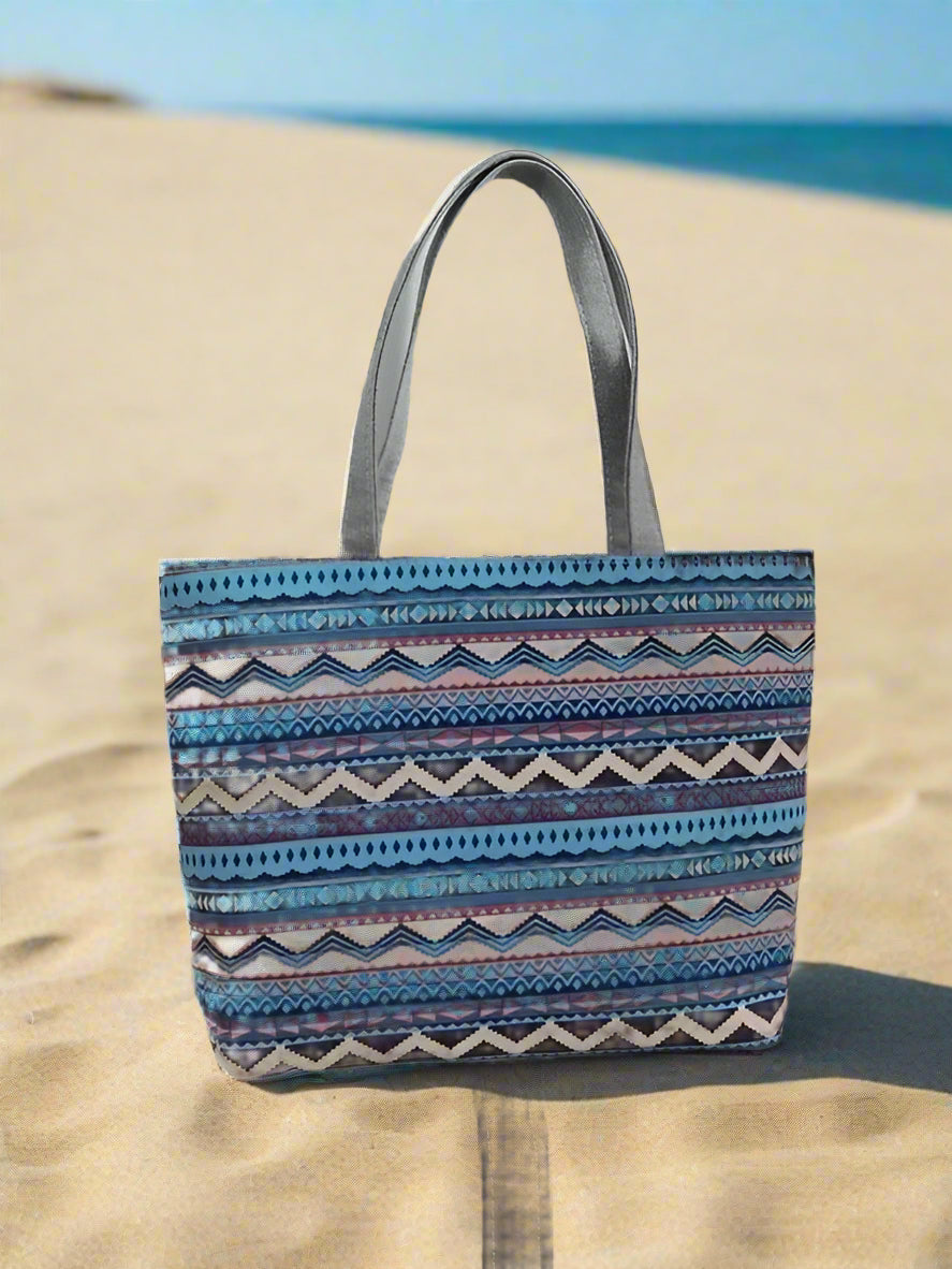 Purple Ripple canvas shopping bag
